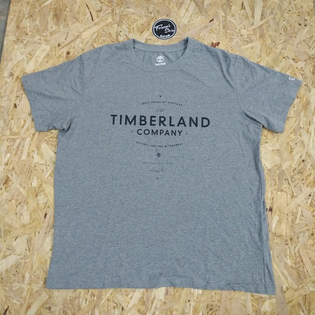Timberland Grey Tshirt Original, Fesyen 