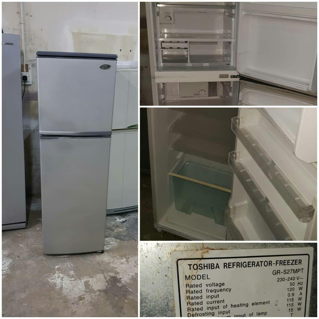 Toshiba Fridge Refrigerator Peti Sejuk Peti Ais Terpakai Good Condition Kitchen Appliances On Carousell