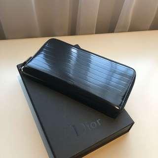 Dior Homme Black Patent Leather Long Wallet