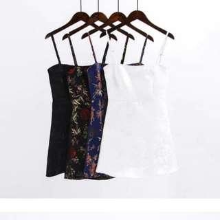 (INSTOCKS) (4 Colors) Straight Cut Aline Shanghai Floral Oriental Dress 