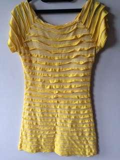 dress kuning bersusun