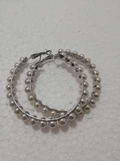 Anting hoop mutiara pearl party
