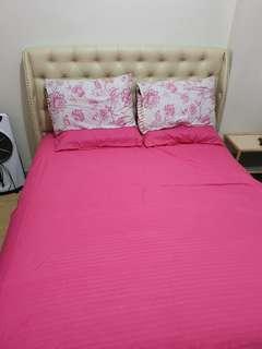 Queen size bed with uratex memory foam mattress