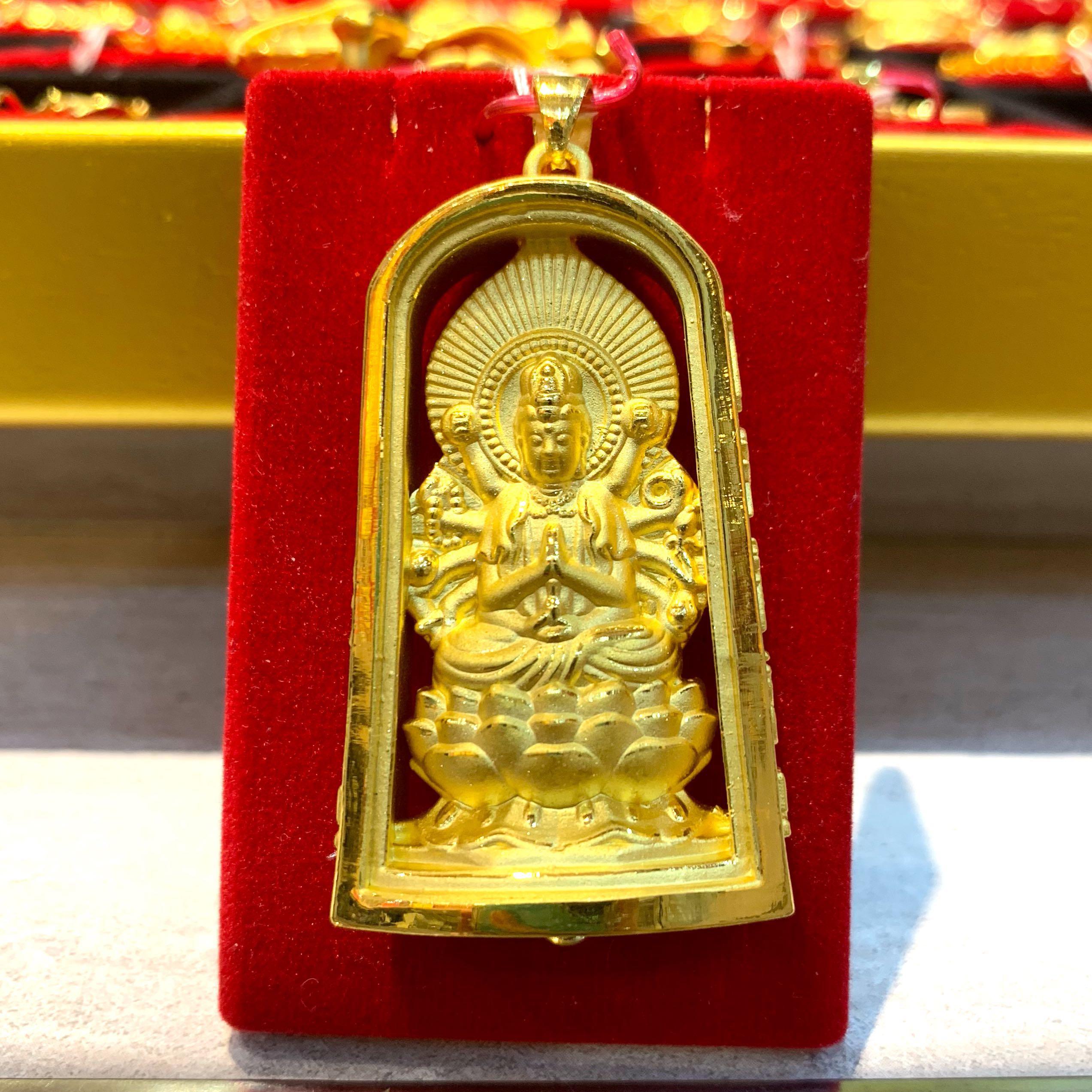 999 Pure Gold Guan Yin Pendant Men S Fashion Accessories Others On Carousell