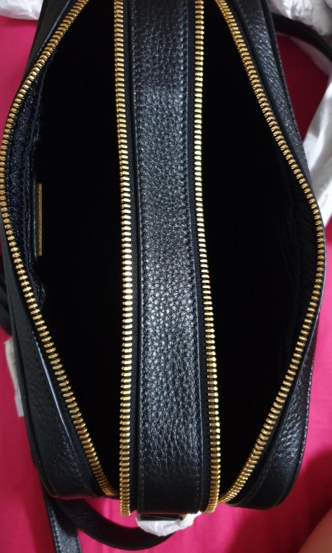 Prada Vitello Phenix Nero Black Pattina Shoulder Messenger Bag 1BD091