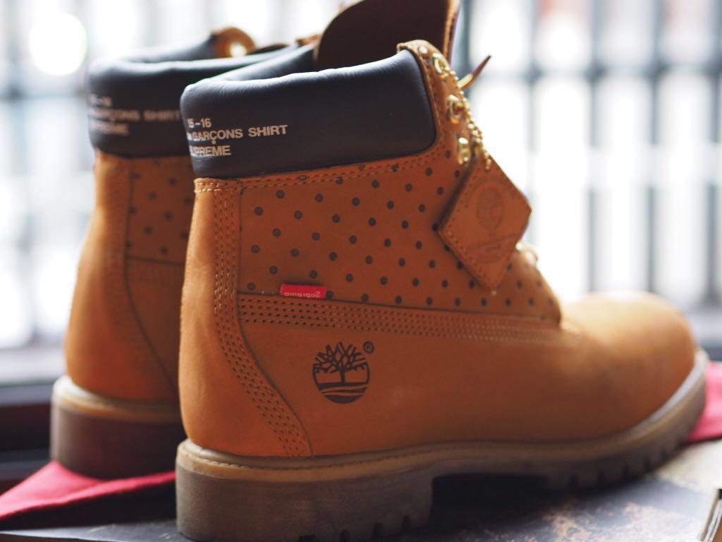 supreme timberland comme des garcons