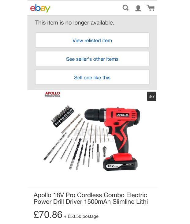 Apollo 18v cordless drill charger online