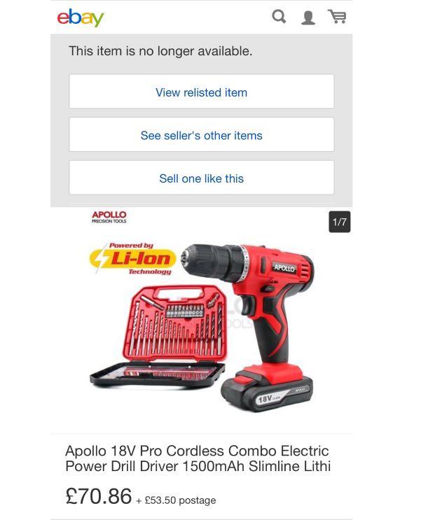 Apollo 18V Cordless Drill and Accessory Set 60 Furniture Home Living Home Improvement Organisation Home Improvement Tools Accessories on Carousell