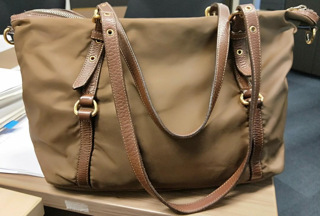 prada shoulder bag brown