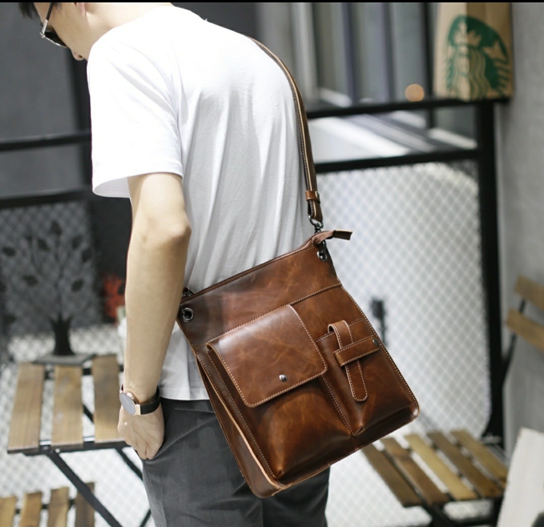 leather sling bags for men