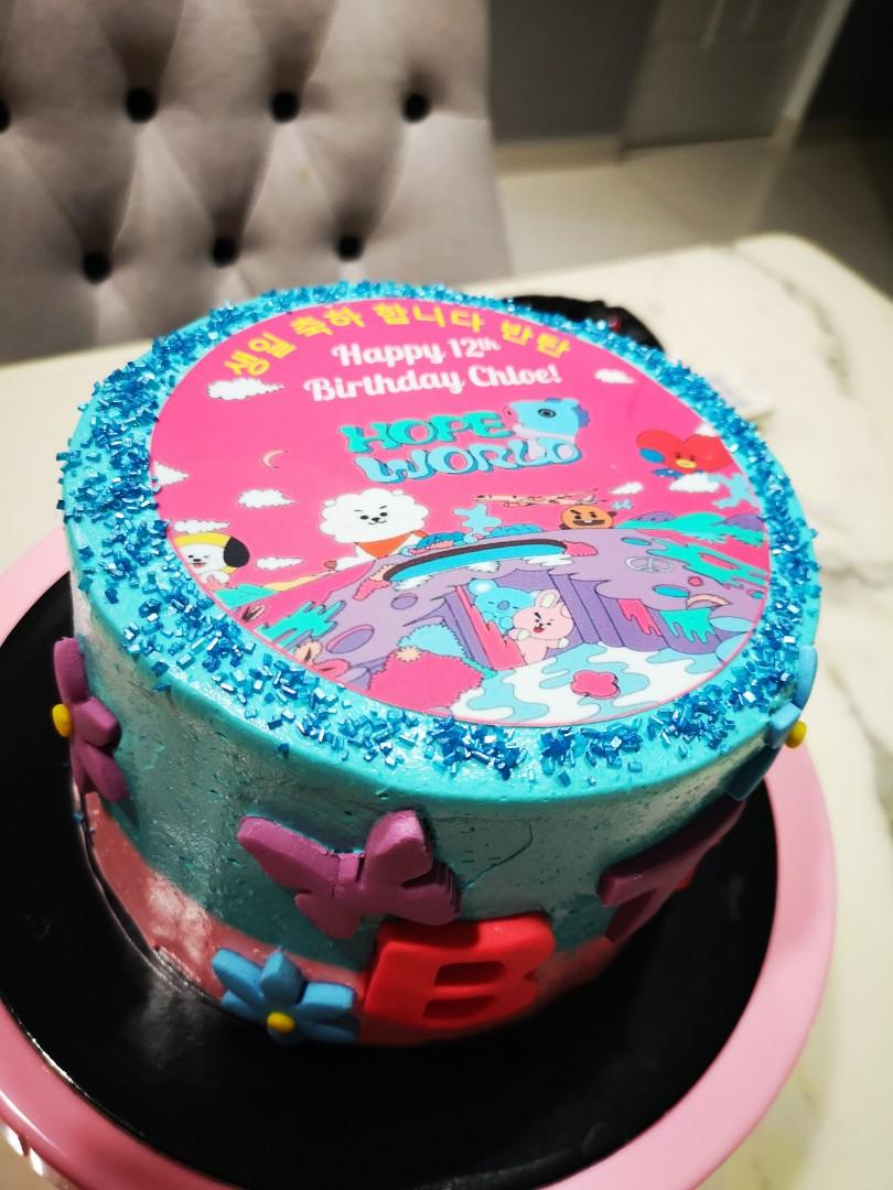 Bt21 Jhope World Chocolate Cake Food Drinks Baked Goods On Carousell