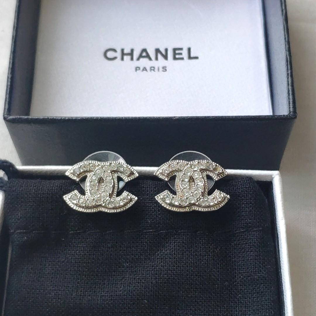 Chanel metal deals and diamante earrings