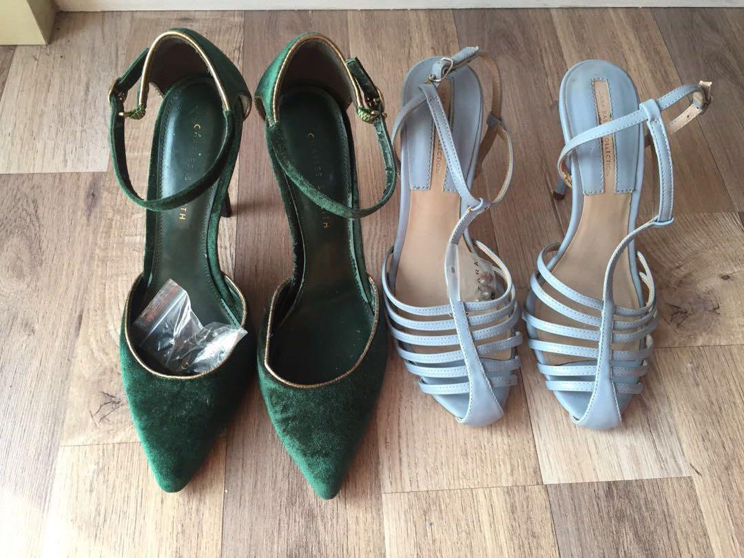 green velvet shoes zara