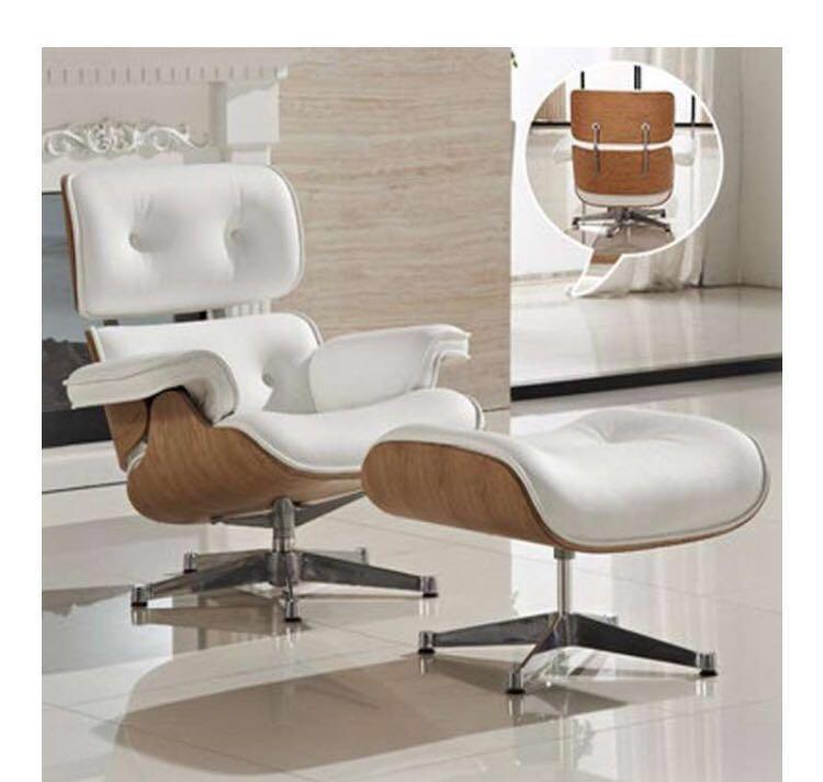 Herman Miller Inspired Eames Lounge Chair And Ottoman White Furniture Tables Chairs On Carousell