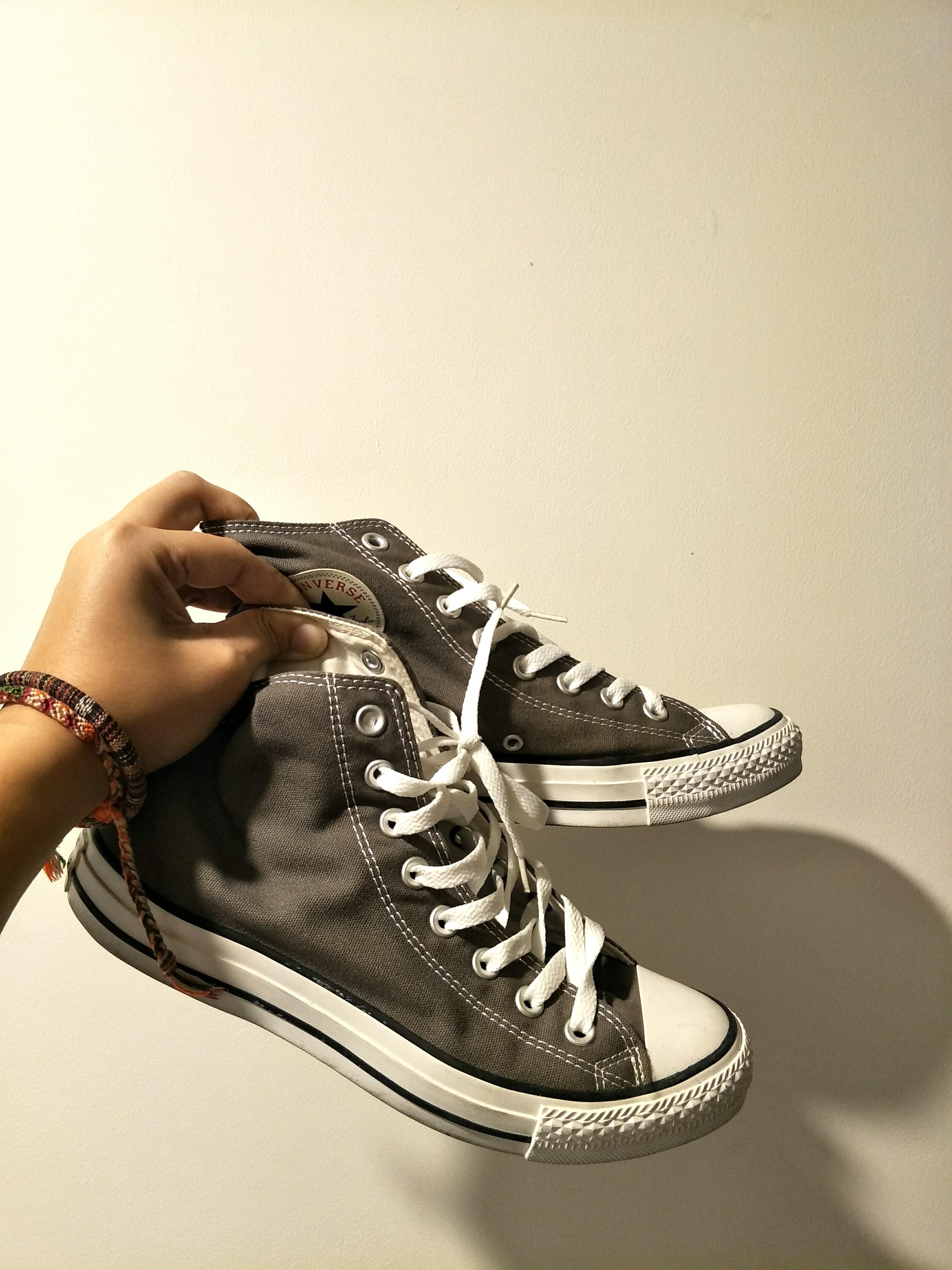 High Cut Converse Shoes Grey Eur 40 Men s Fashion Footwear