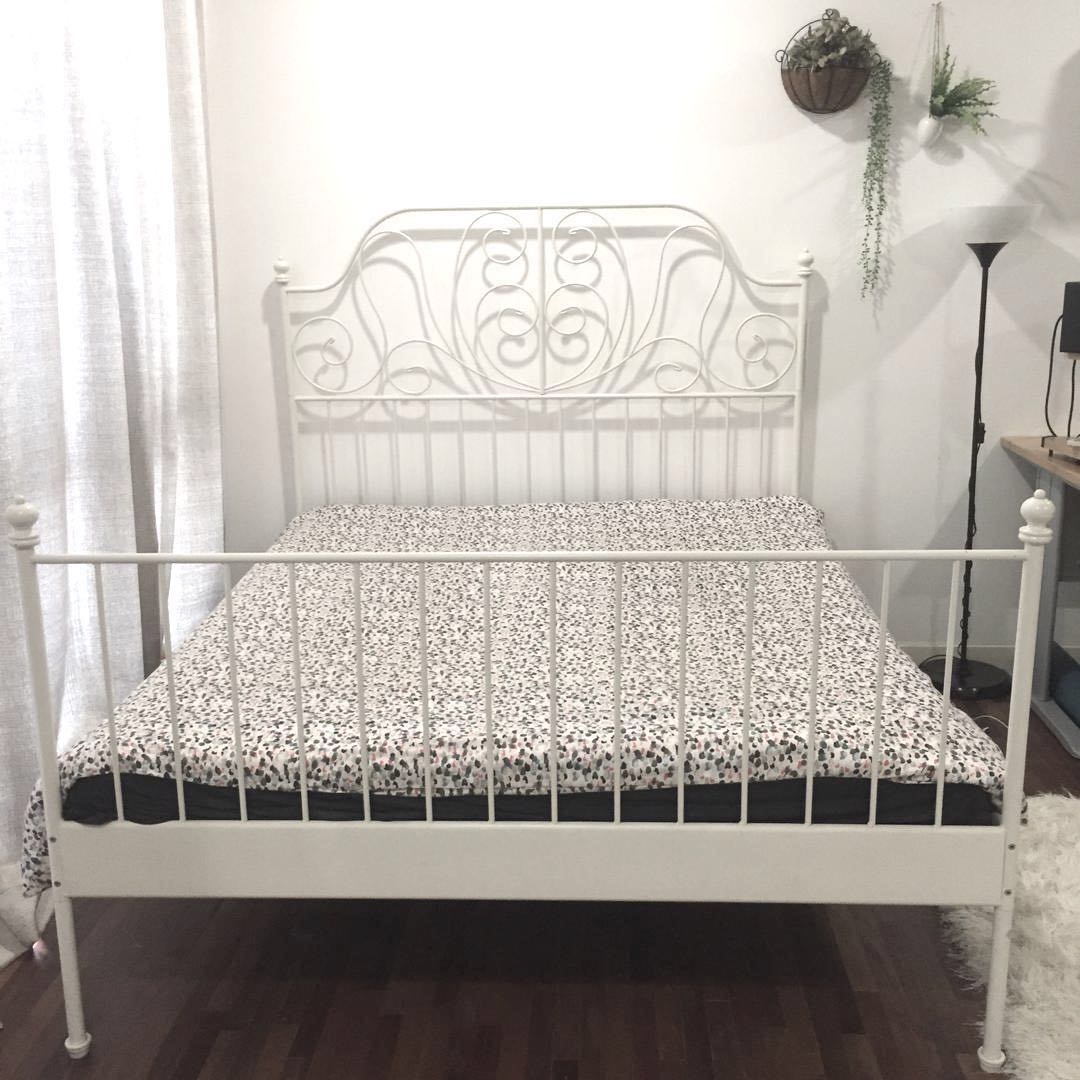 IKEA LEIRVIK Queen Bed Frame With Mattress, Furniture & Home Living