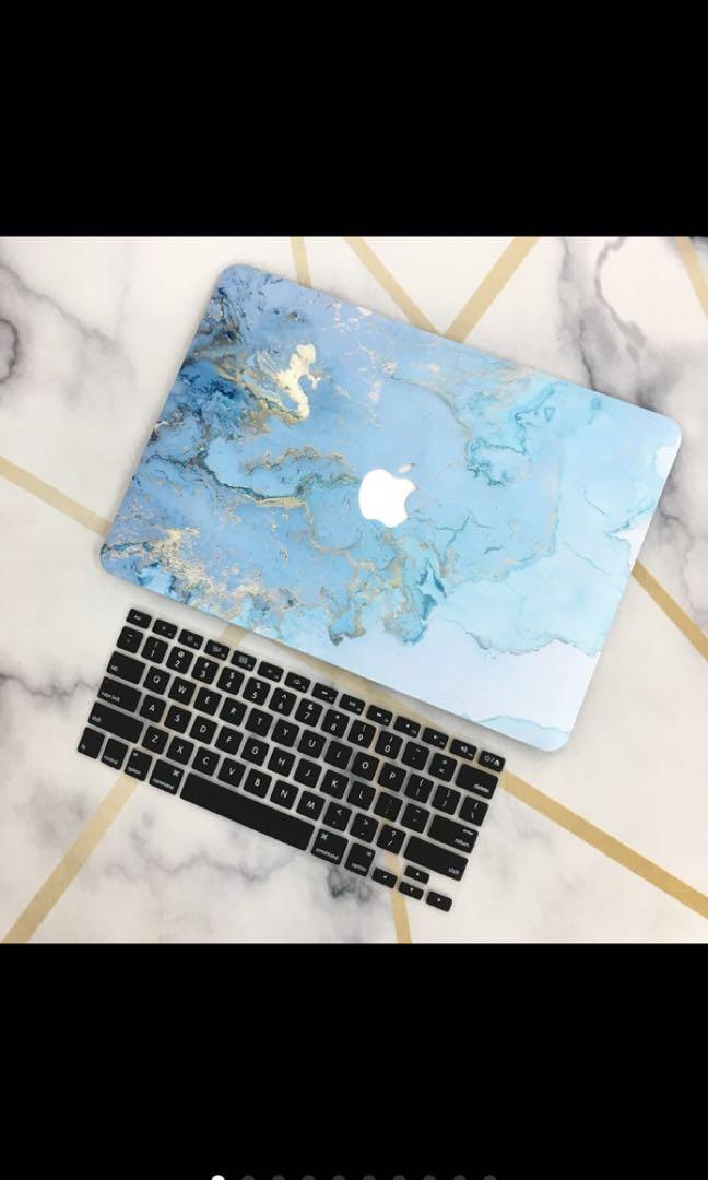 Macbook Pro 13 Inch Touchbar Hardshell Case Protector Blue Marble Electronics Computer Parts Accessories On Carousell