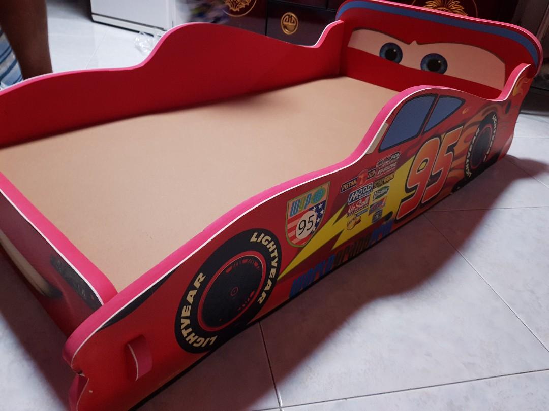 Mc queen toddler bed frame + mattress, Furniture & Home Living