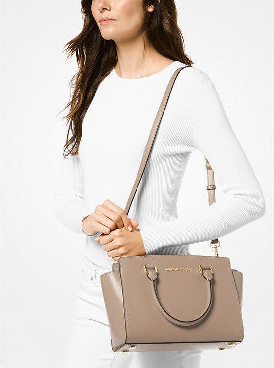 Michael Kors Selma Medium Saffiano Leather Satchel Women s Fashion Bags Wallets Cross body Bags on Carousell