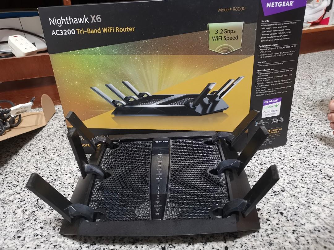 Netgear NightHawk AC3200 X6 Tri-Band Wifi Router, Computers & Tech ...