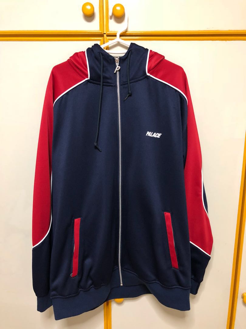 Palace Pipeline Hooded Track Jacket Navy/Red XL, Men's Fashion ...