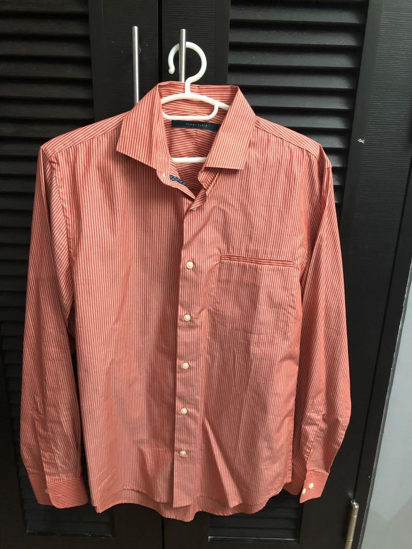 Perry Ellis long sleeved polo Men s Fashion Tops Sets Tshirts