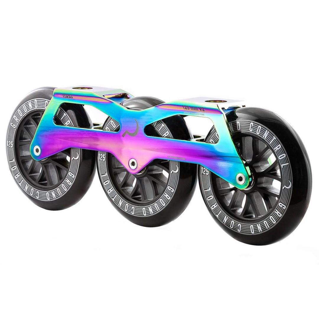 RollerBlade Frames ( Oysi Frame White) (Ground Control 125mm Oil Slick ...