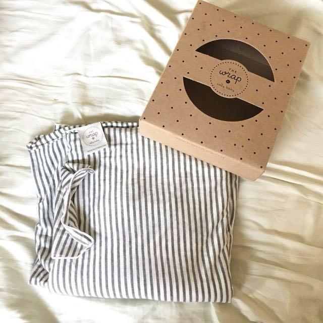 solly baby wrap natural and grey stripe