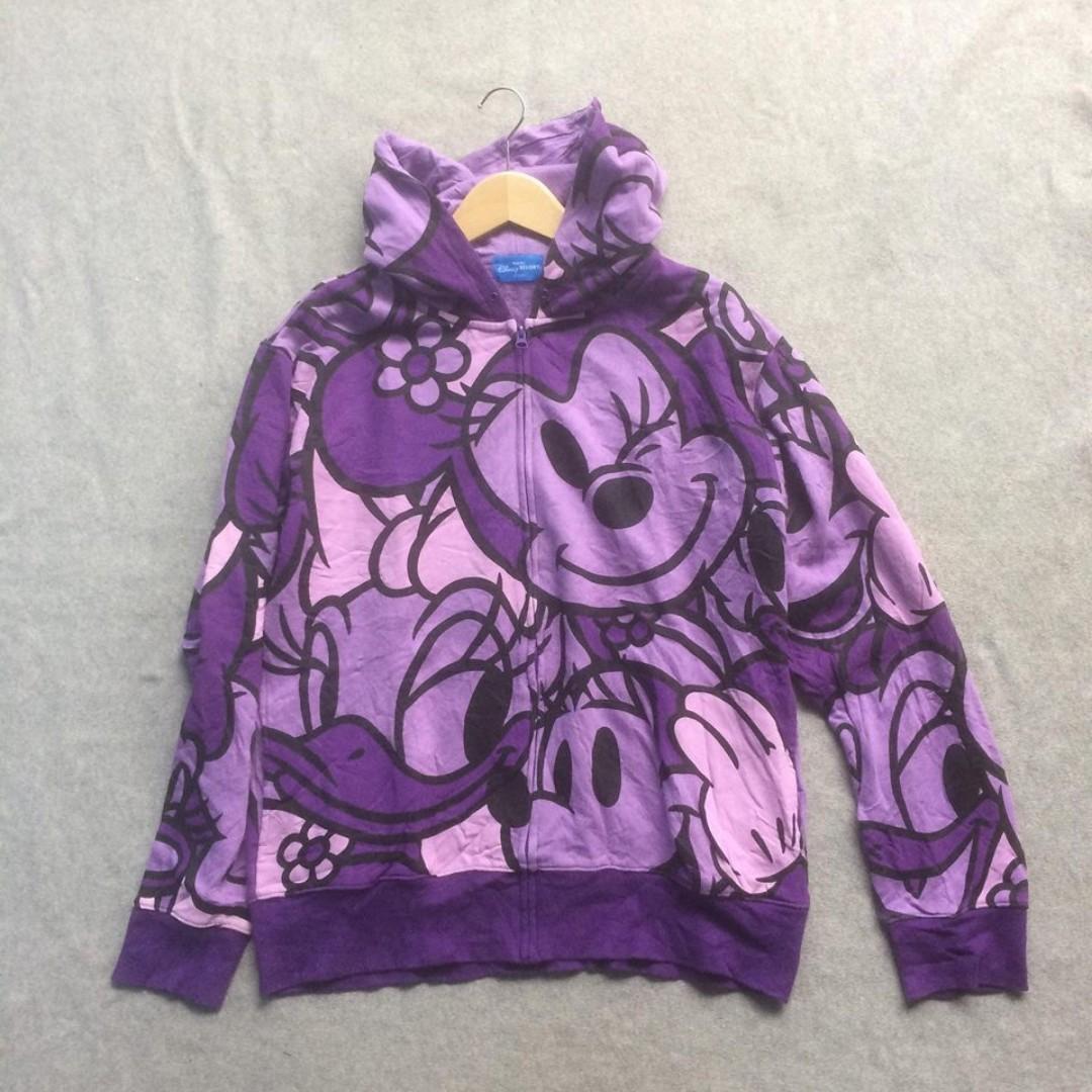 TOKYO DISNEY RESORT FLEECE PULL OVER HOODIE PRINTED PURPLE, Fesyen Pria,  Pakaian , Lainnya di Carousell