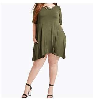 Plus Size US20 Dark Green Dress