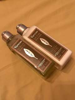 loccitane verbena shower gel & body lotion