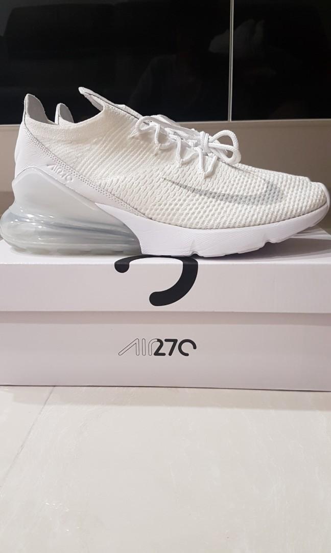 air max 270 flyknit triple white