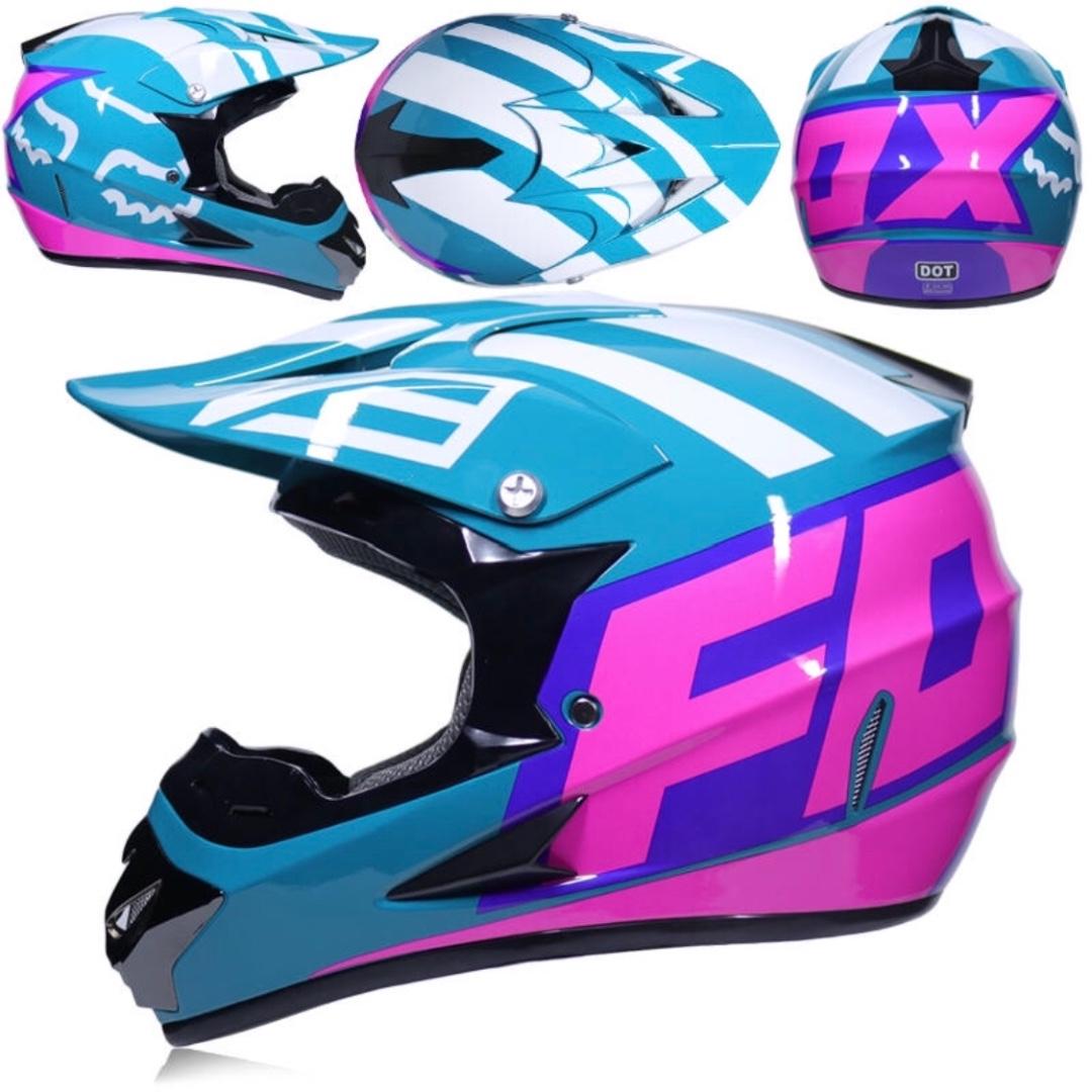 blue dirt bike helmet