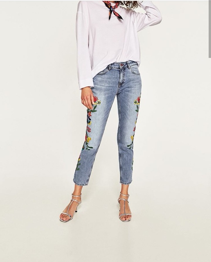 BNWT Zara Embroidered Jeans, Women's 