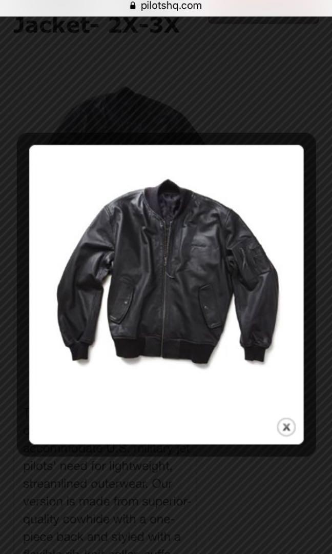 Boeing MA-1 Cow Leather Jacket, Men's Fashion, Coats, Jackets and ...