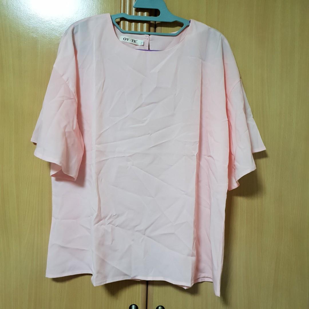 plus size pink chiffon blouse