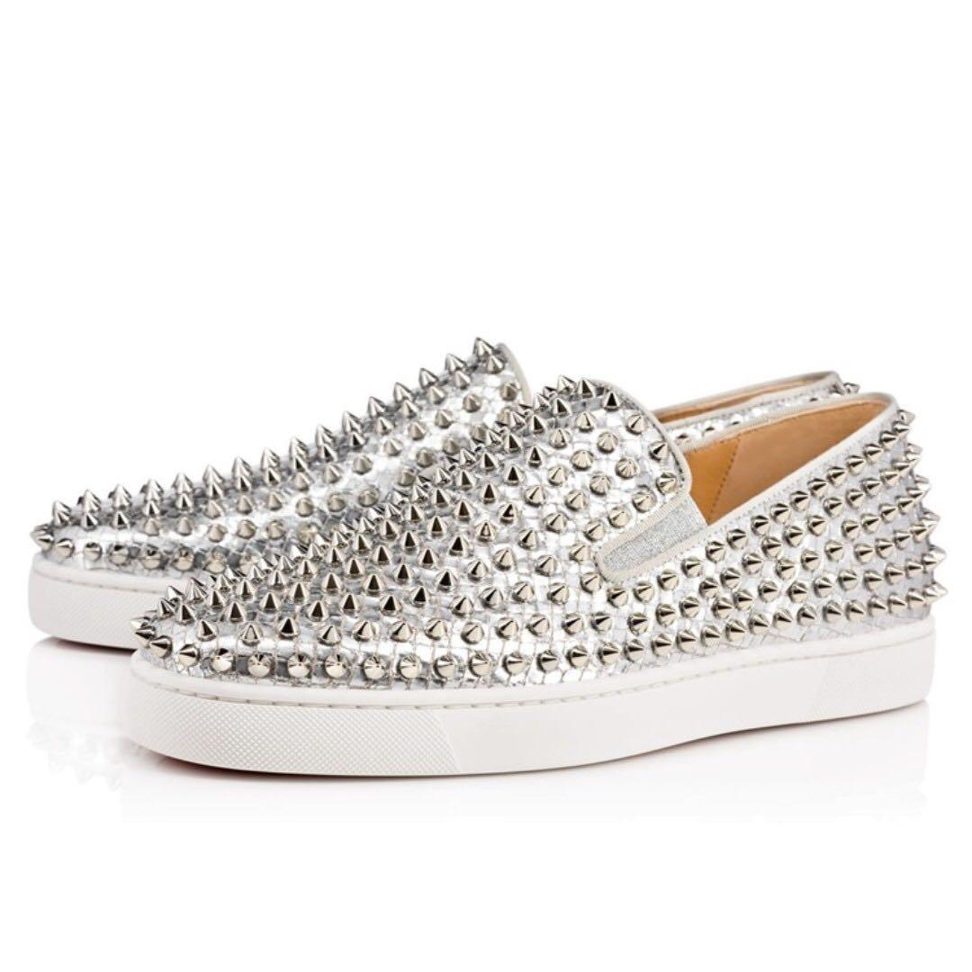 louboutin silver sneakers