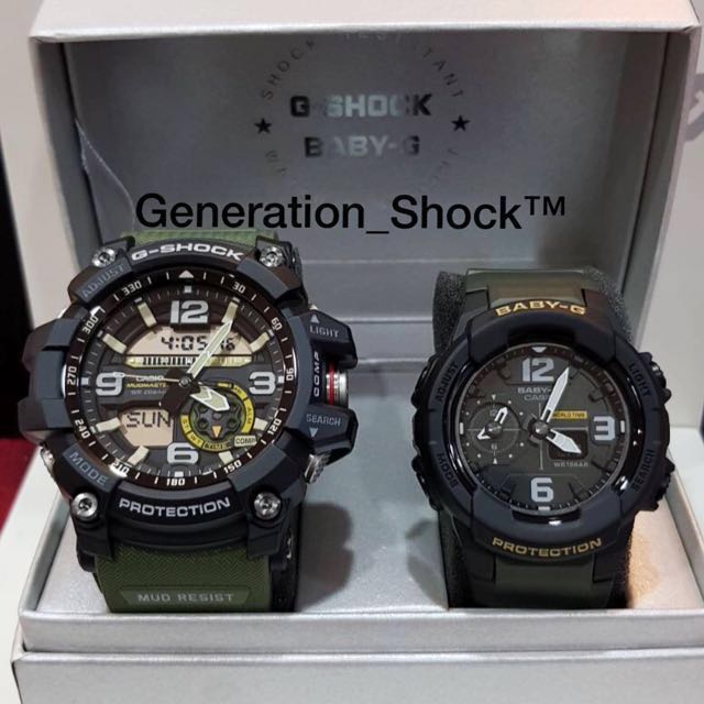 NEW COUPLE SET BABYG GSHOCK UNISEX MUDMASTER DIVER WATCH
