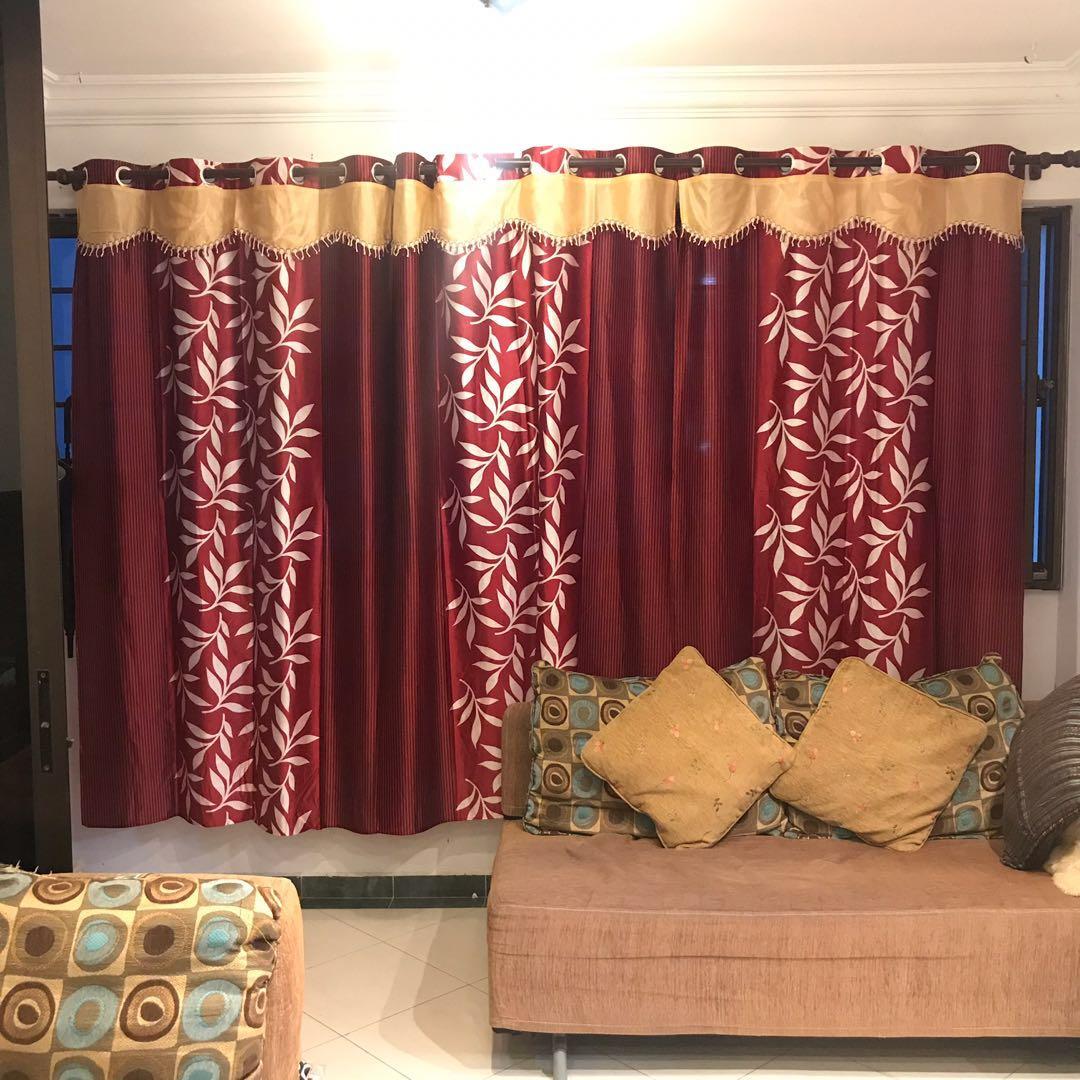 Dark Maroon Leafy Curtains Furniture Home Decor Others On Carousell Heels & flats under 999. carousell