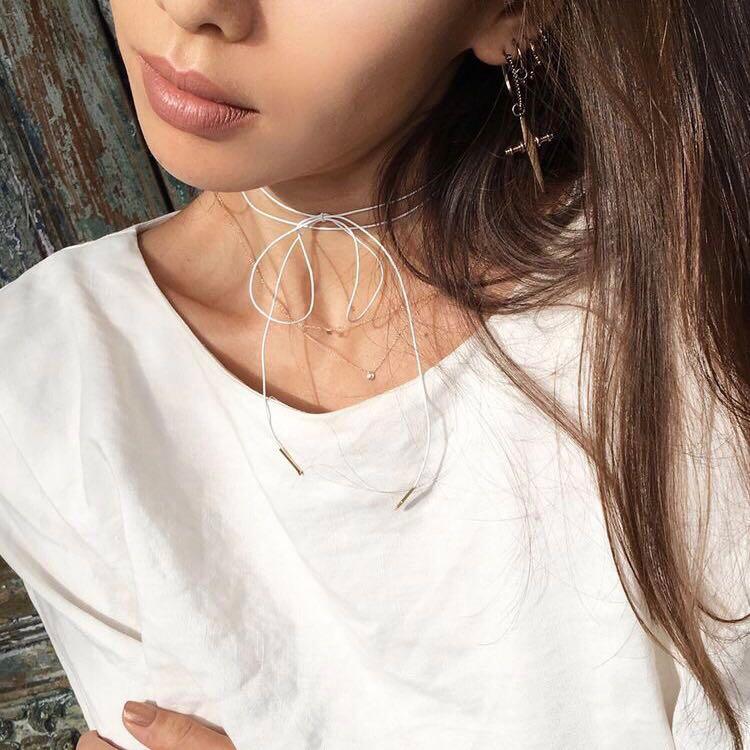 white string choker