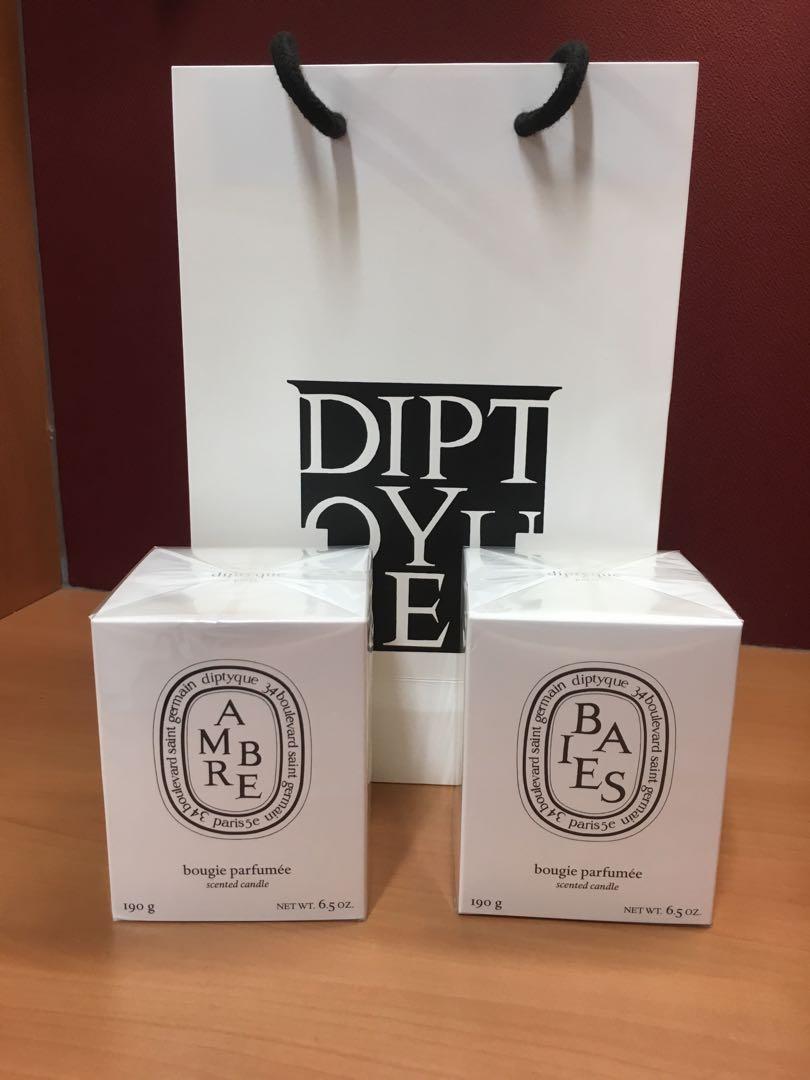 Diptyque Scented Candles 190g In Ambre Baies Health Beauty Perfumes Deodorants On Carousell