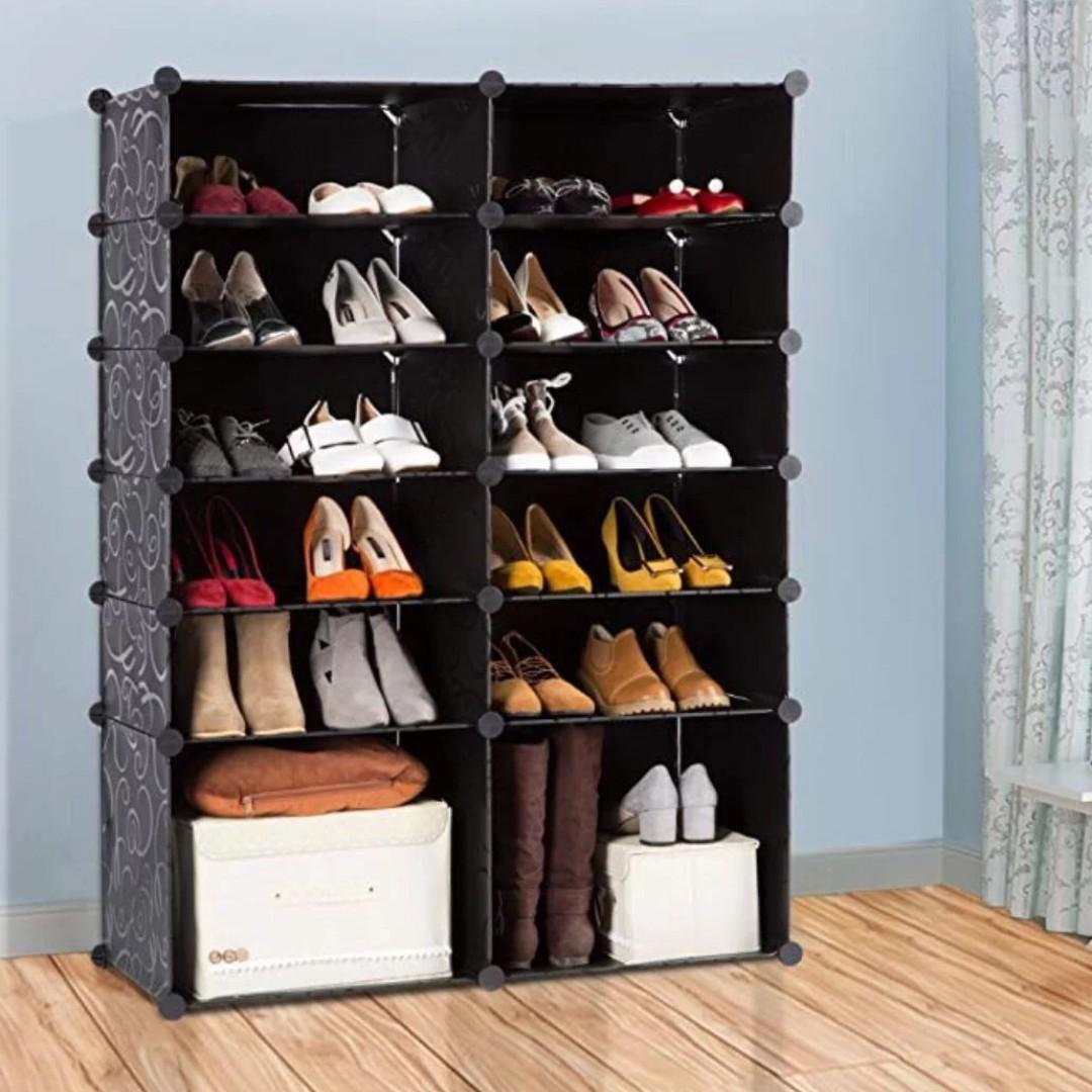 E1051 Langria 12 Cube Diy Shoe Rack Modular Organizer Plastic
