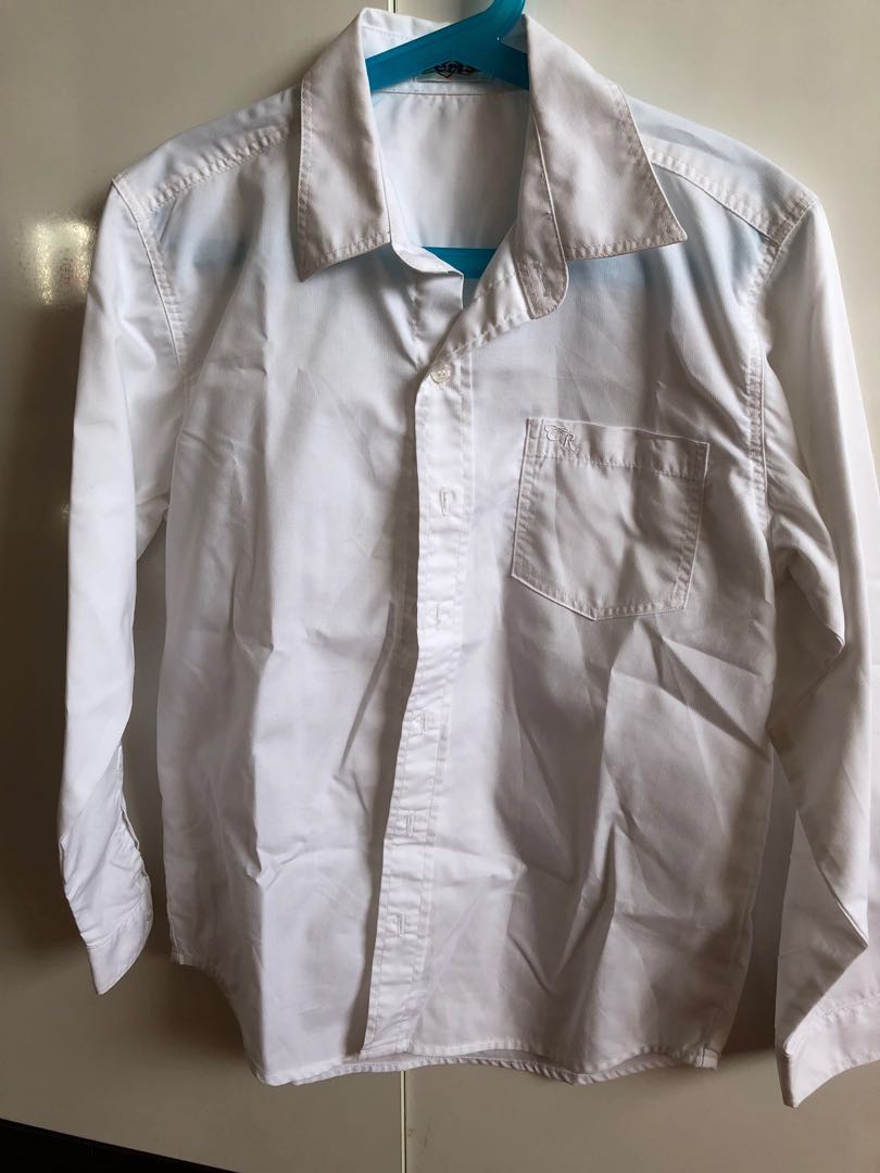 dark grey pants white shirt