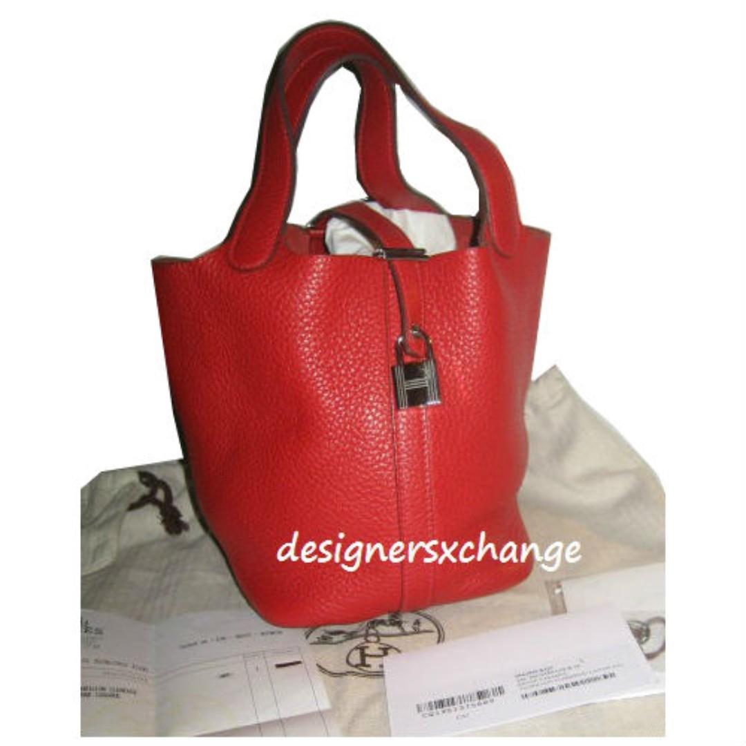 Hermes Picotin Lock Pm 18cm Rouge Casque Clemence With Hermes Receipt Q Stamp Luxury Bags Wallets Handbags On Carousell