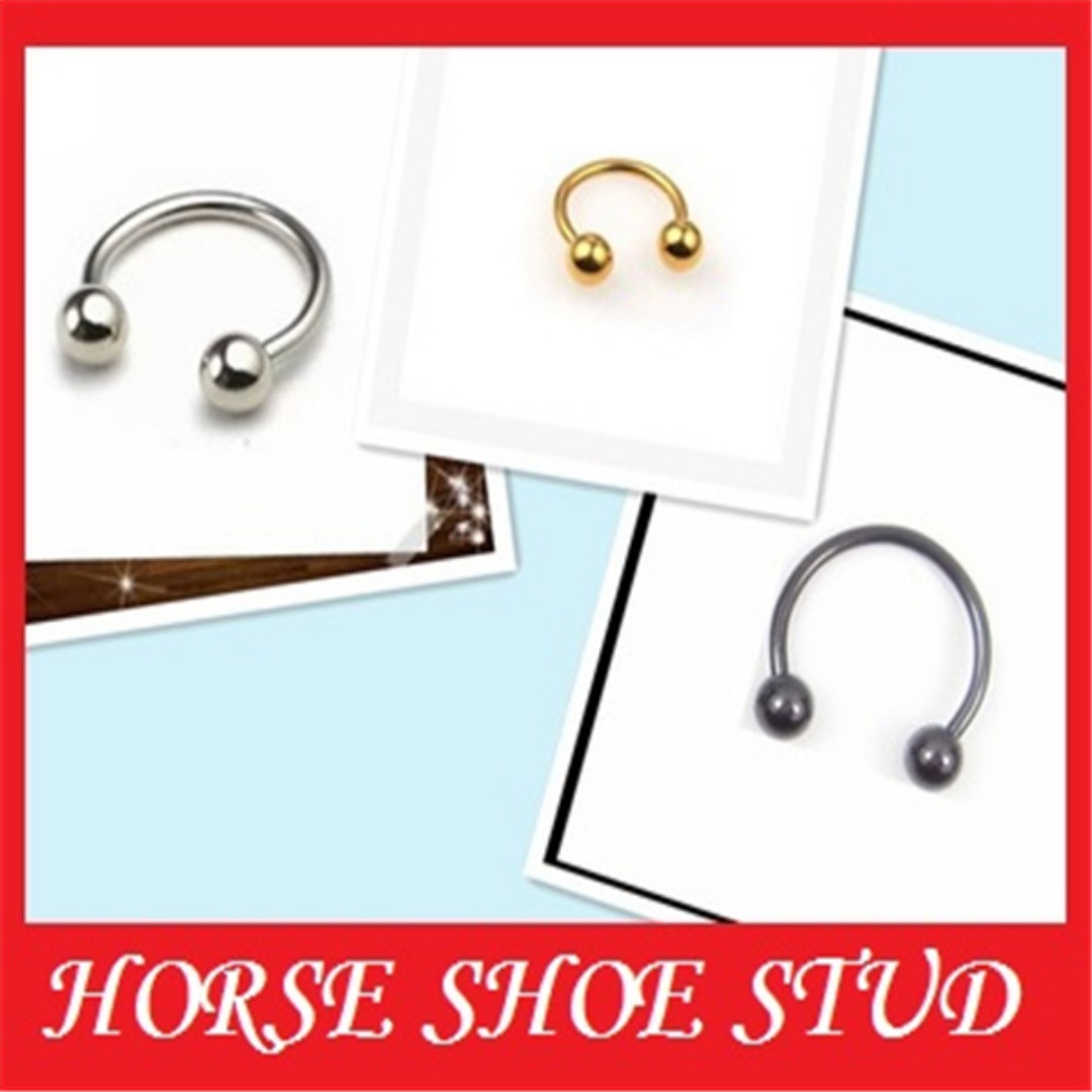 HORSE SHOE STUD SEPTUM STUD LIP STUD, Men's Fashion, Watches