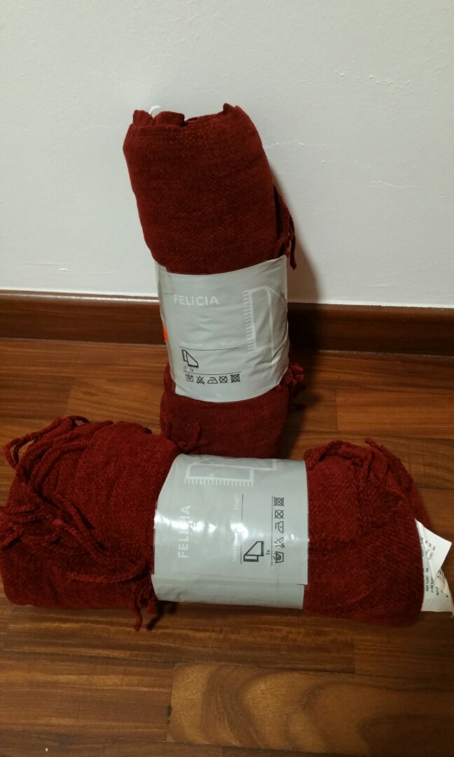 Ikea Throw Blanket Felicia All Sold Except 1 Brown Avail Furniture Home Decor Others On Carousell