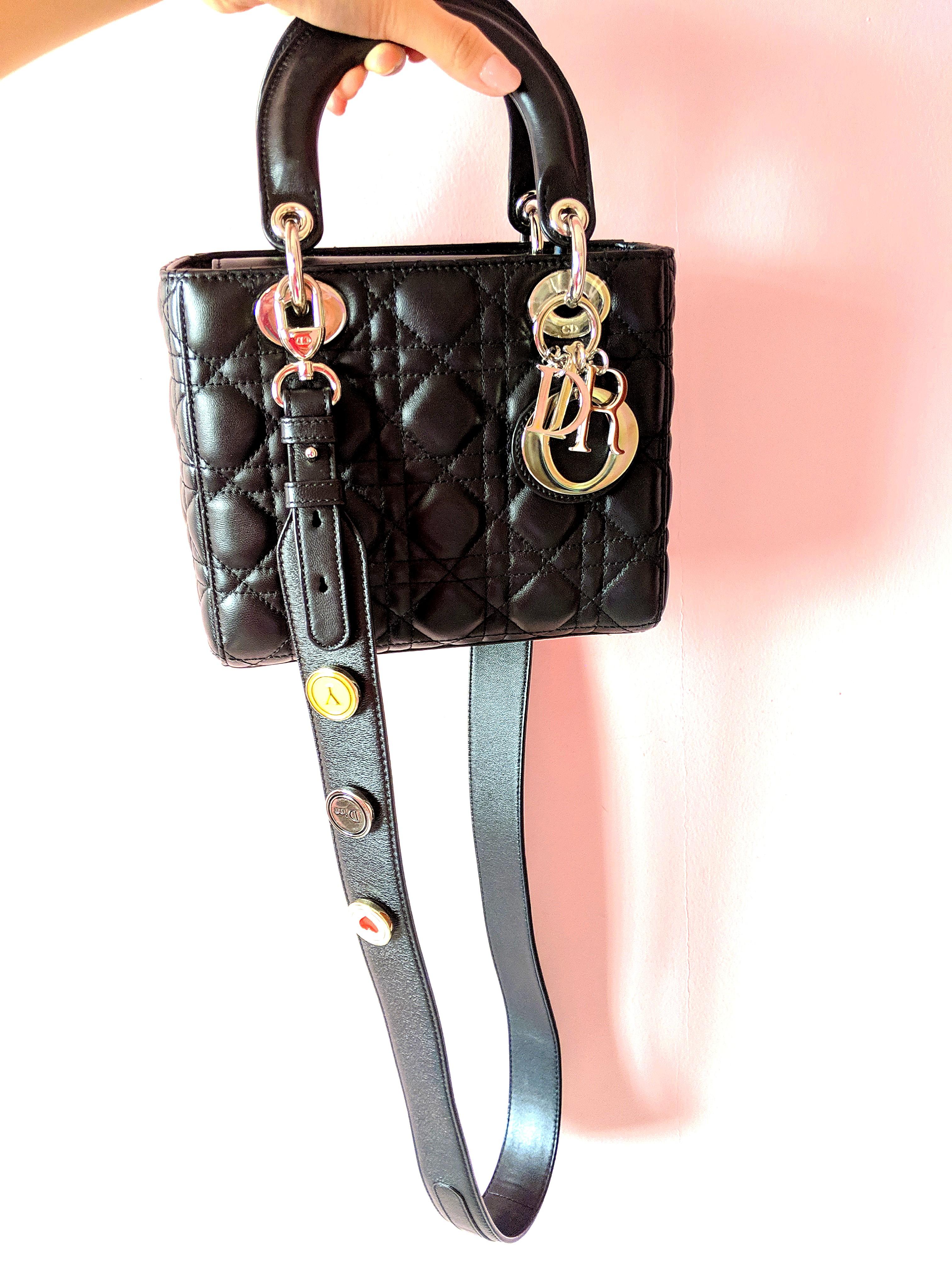 Lady Dior Small Black Lambskin Luxury Bags Wallets Handbags On Carousell
