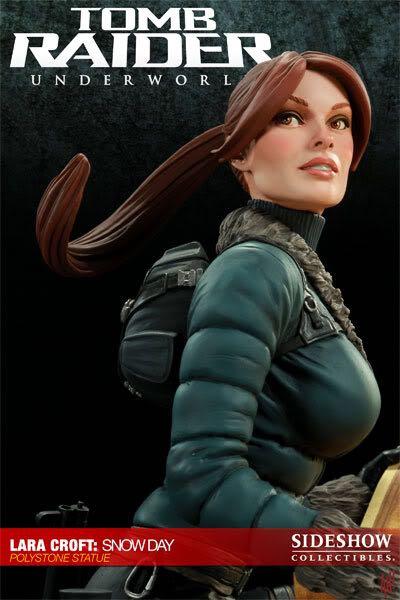 Lara croft shop snow day statue
