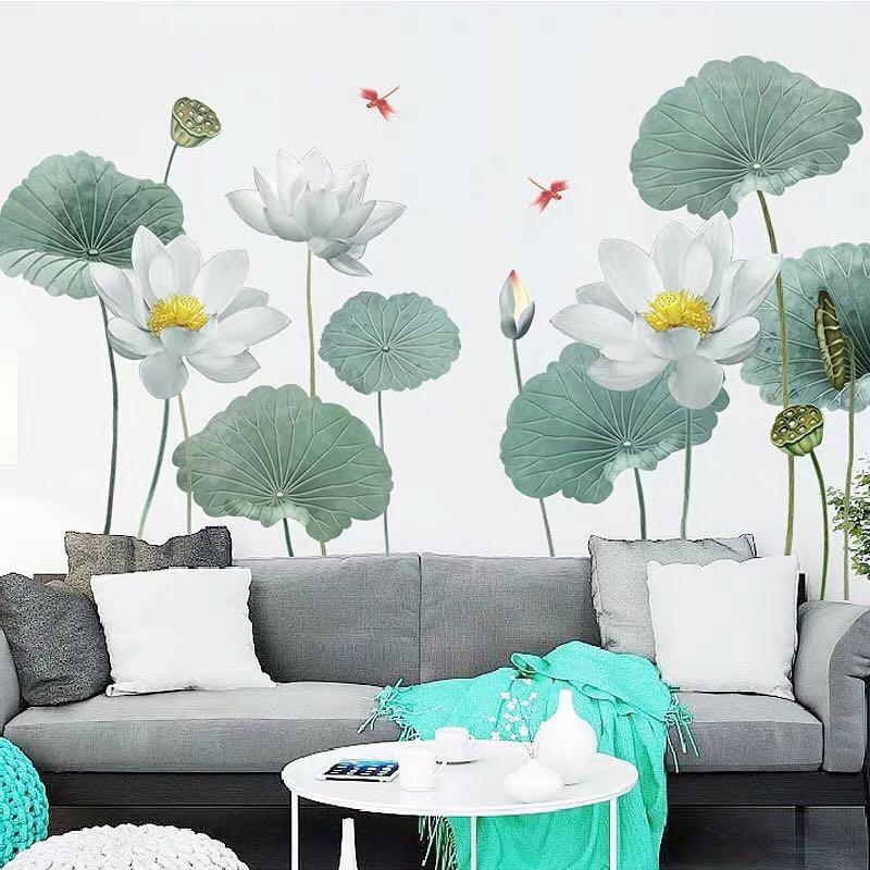 Lotus Flower Wall Decals Wallpapers Wall Stickers Furniture Home Decor Others On Carousell