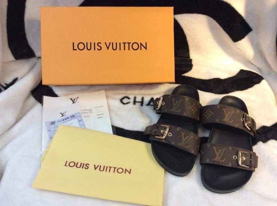 LOUIS VUITTON: Bom Dia Mule Monogram Sandals, Women's Fashion, Footwear,  Flats & Sandals on Carousell